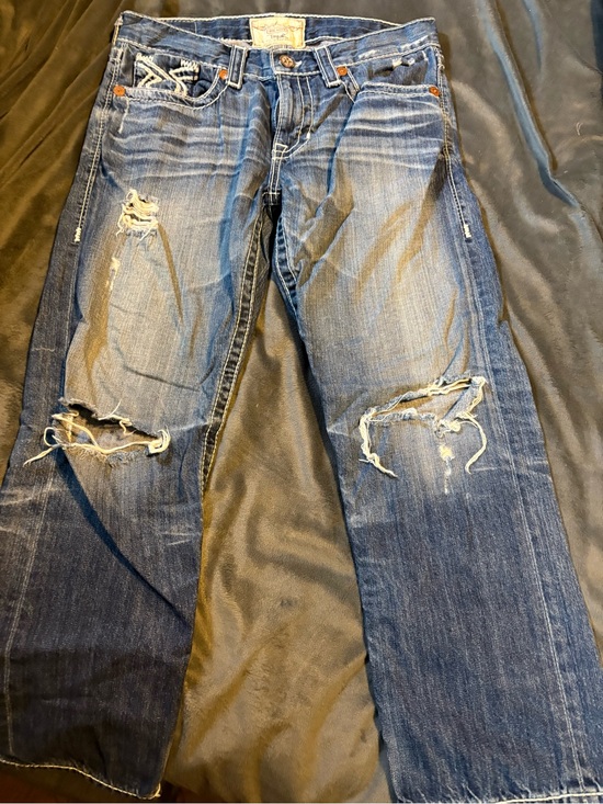 Big Star Pants - Big Star Women's Distressed Blue Denim Capris